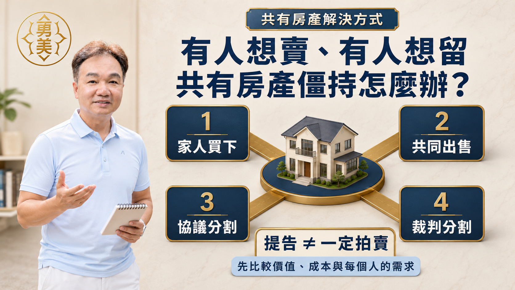 有人想賣、有人想留,共有房產僵持時有哪些處理方式?