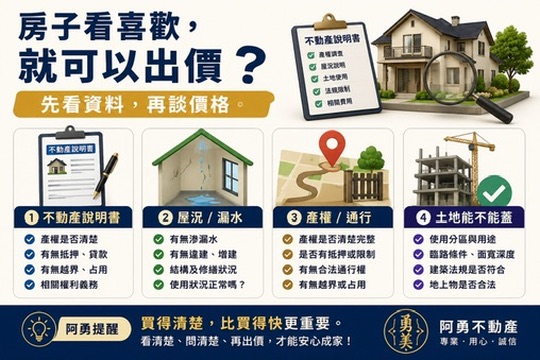 房子看喜歡就出價?先別急,這些事情要先弄清楚