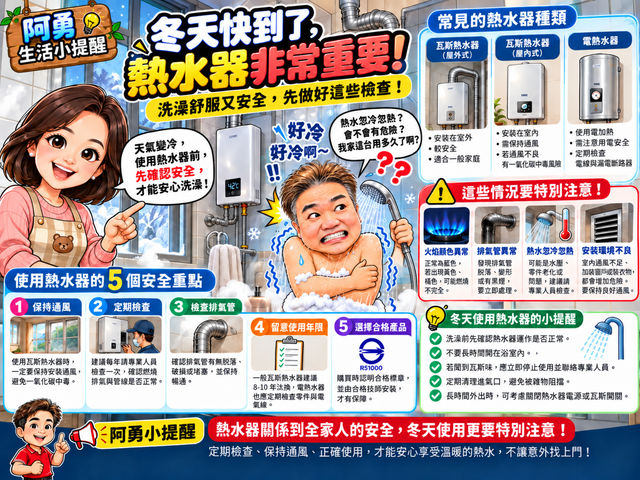 冬天熱水器最怕用錯！洗澡前先檢查這 5 件事