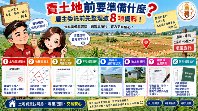 賣土地前要準備什麼?屋主委託前先整理這8項資料