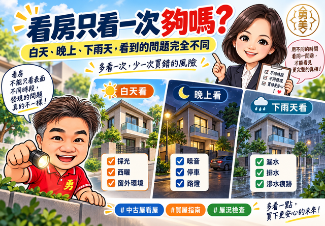 看房只看一次夠嗎？白天、晚上、下雨天，看到的問題完全不同