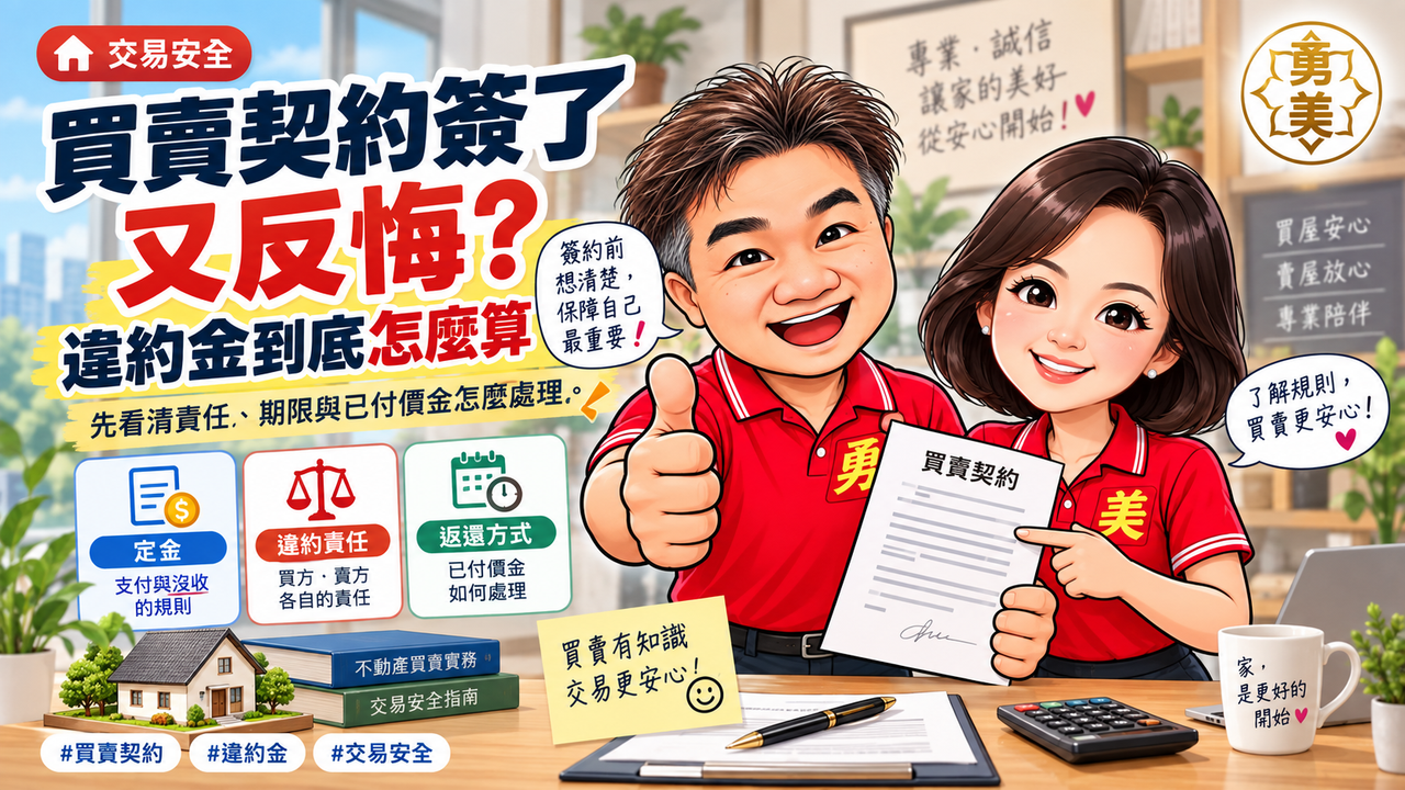 買賣契約簽了又反悔？違約金到底怎麼算
