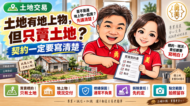 土地有地上物，但只賣土地？契約怎麼寫才不會有爭議