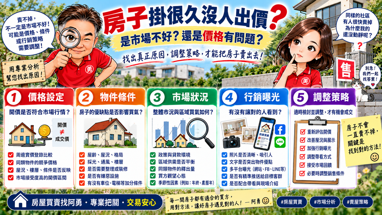 房子掛很久沒人出價，是市場不好，還是價格有問題？