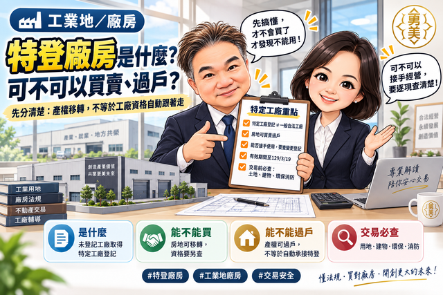特登廠房是什麼?可以買賣、過戶嗎?交易前先搞懂這件事
