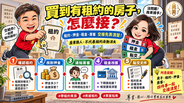 買到有租約的房子，原租約、押金和房客怎麼接？