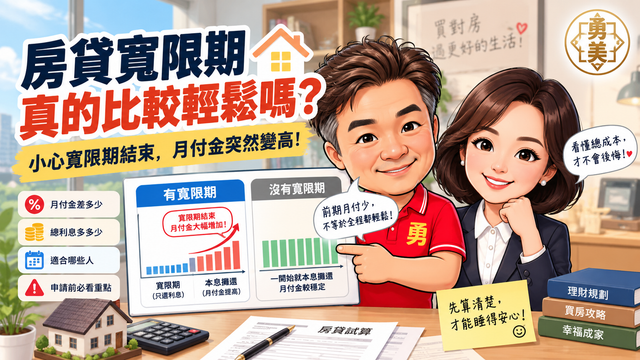 房貸寬限期真的比較輕鬆嗎？小心寬限期結束後月付金突然變高